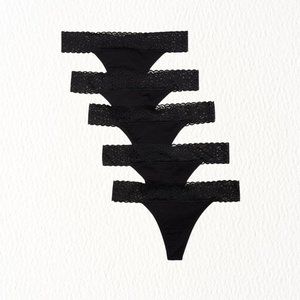 5 Pack NWT Lace-Trim Thongs 2X Old Navy i-0908